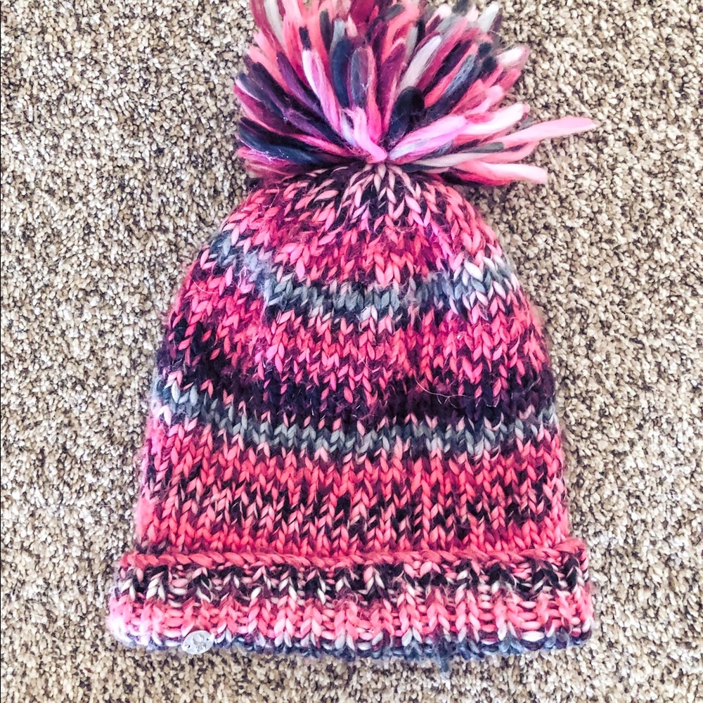 Pink and multi color beanie